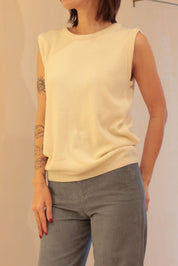 mila.vert knitted herringbone detail sleeveless top